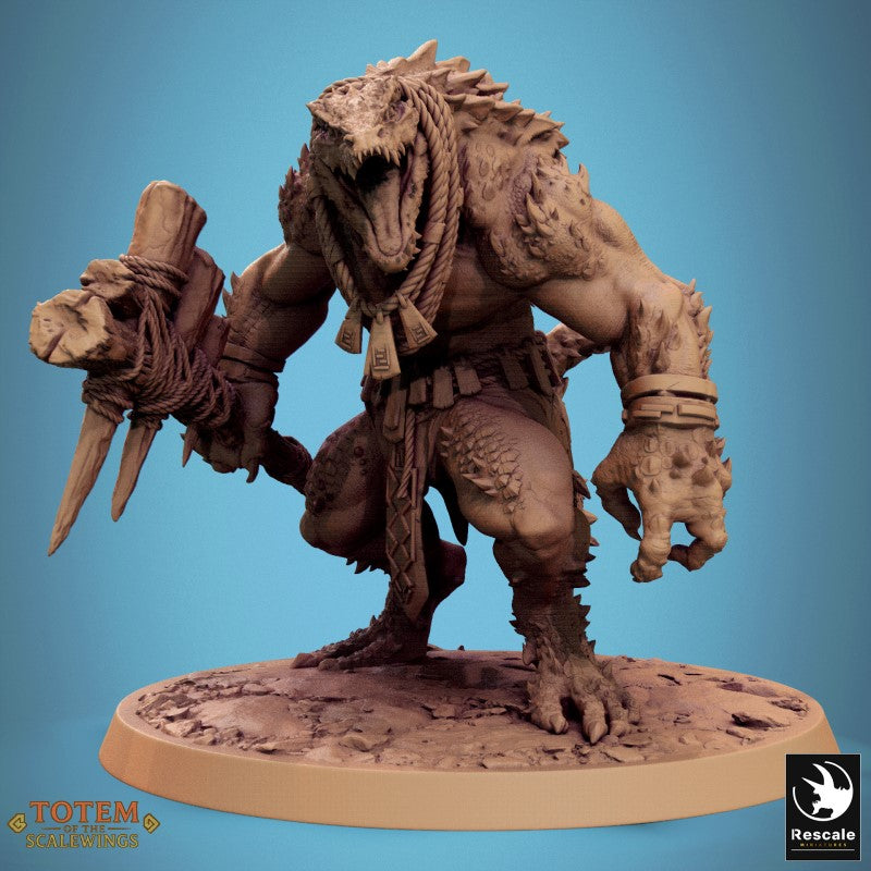 Lizardman Champion Dreadscale - Bone Mace Guard