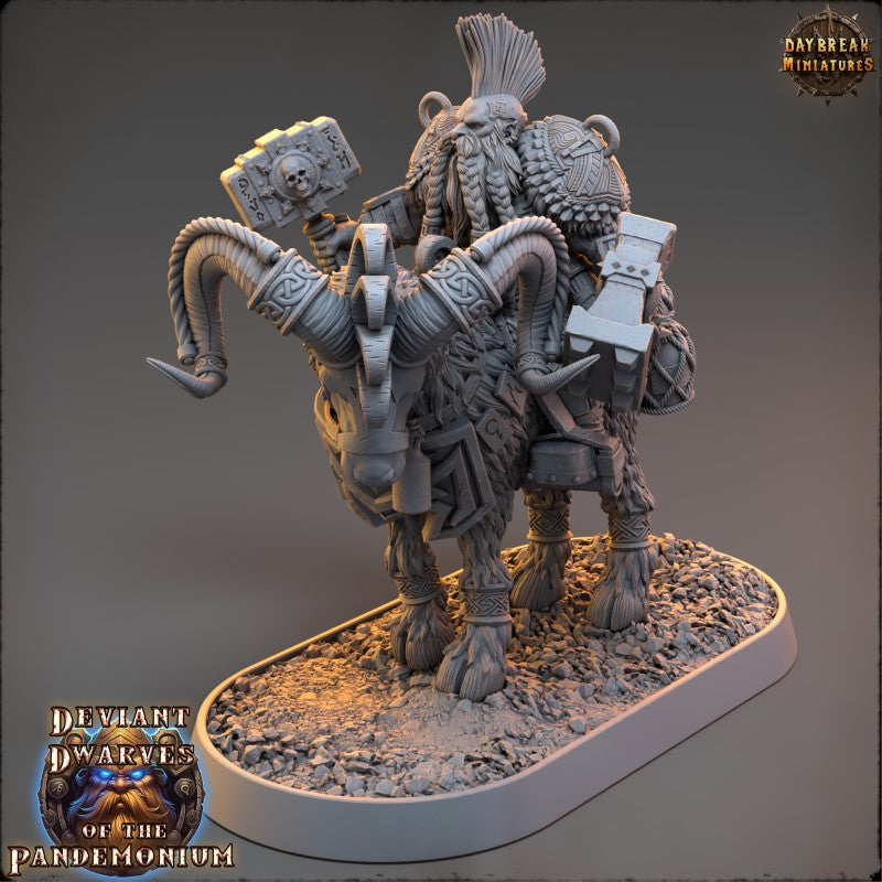 Miniature Lukasz Drencher on Fire Goat by Daybreak Miniatures