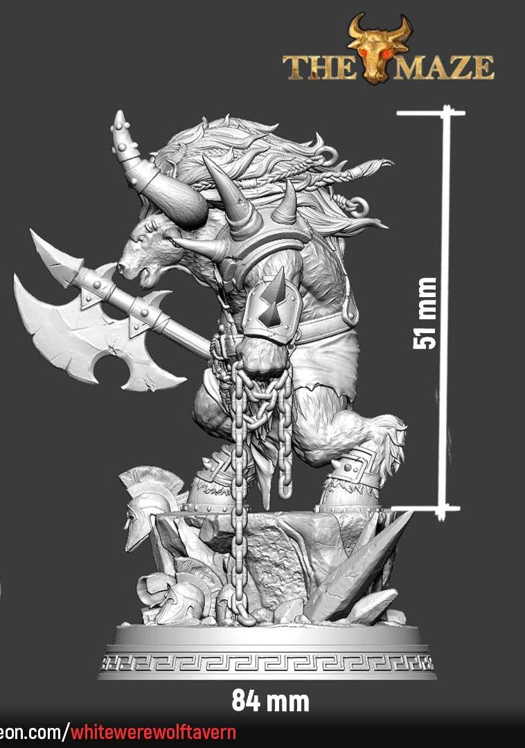 miniature Minotaur by White Werewolf Tavern