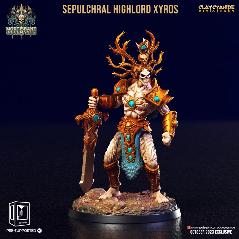 Miniature Sepulchral Highlord Xyros by Clay Cyanide