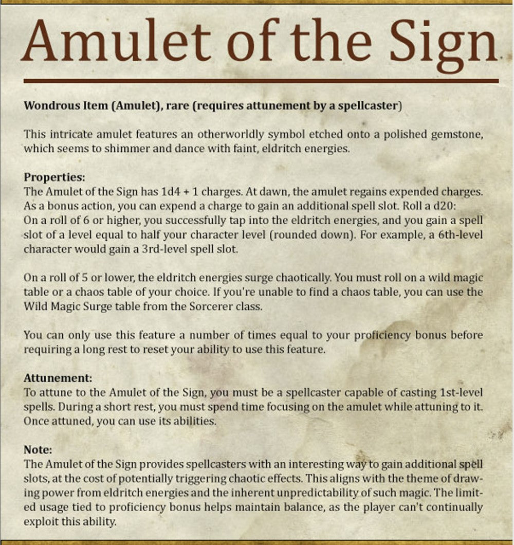 miniature Talisman of the Sign by Printed Obsession