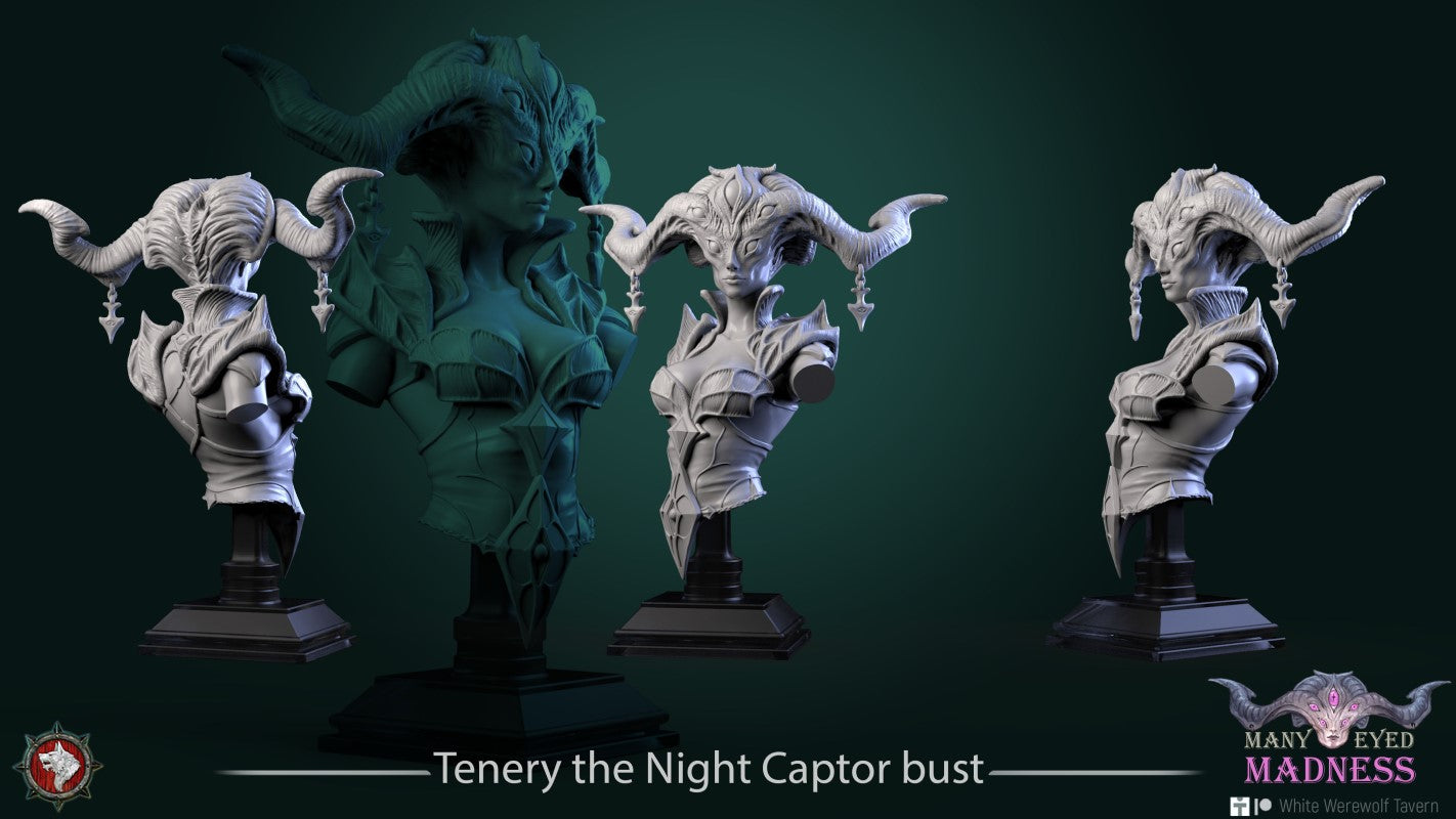 Miniature Tenery the Night Captor - Bust by White Werewolf Tavern Miniatures