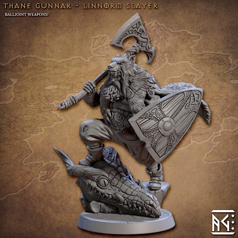 miniature Thane Gunnar - Linnorm Slayer by Artisan Guild