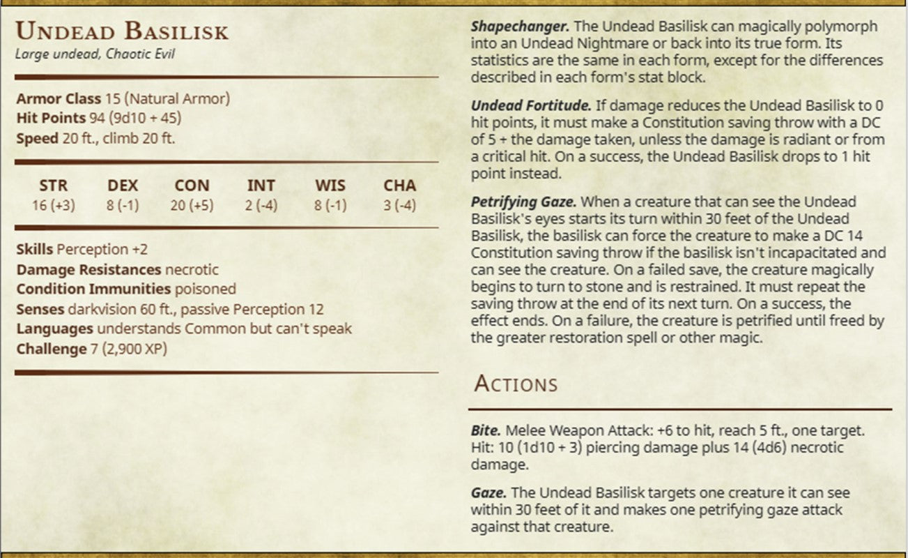 Miniature Undead Basilisk by Printed Obsession