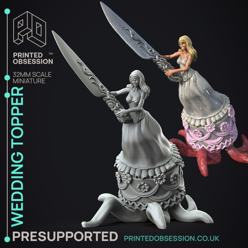 miniature Wedding Cake Topper by Printed Obsession