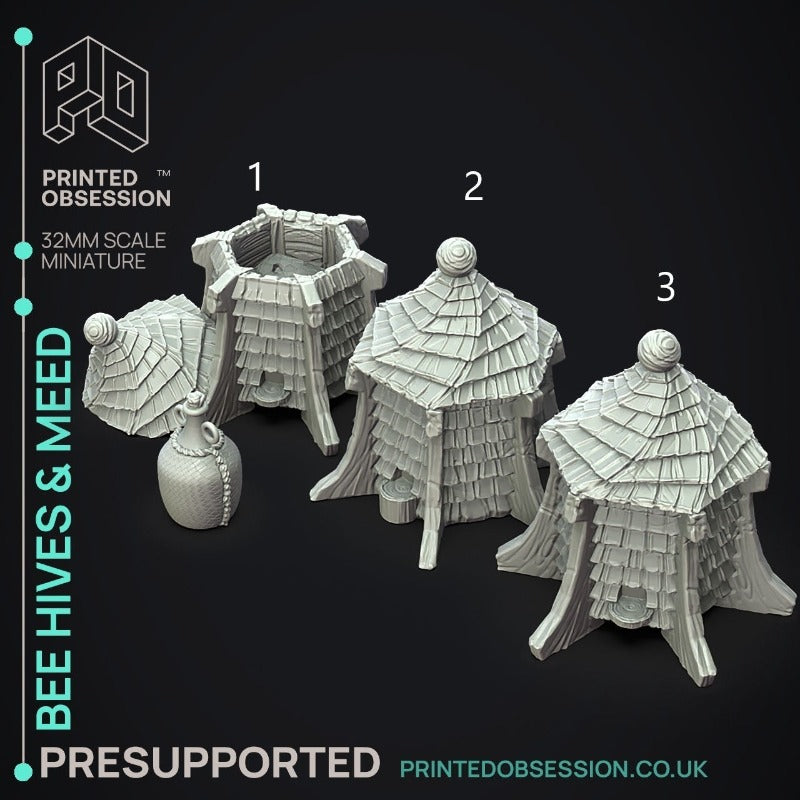 miniature Bee Hives by Printed Obsession