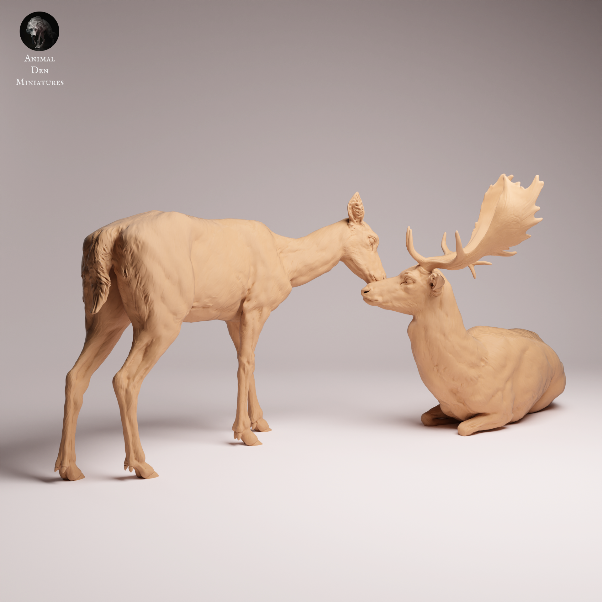 European Fallow Deer and Doe 1:24