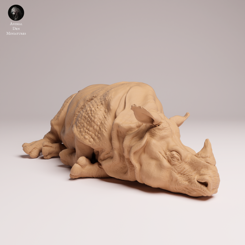 Indian Rhino Lying 1:32