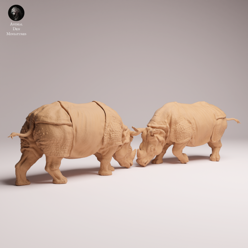 Indian Rhino Fighting 1:32