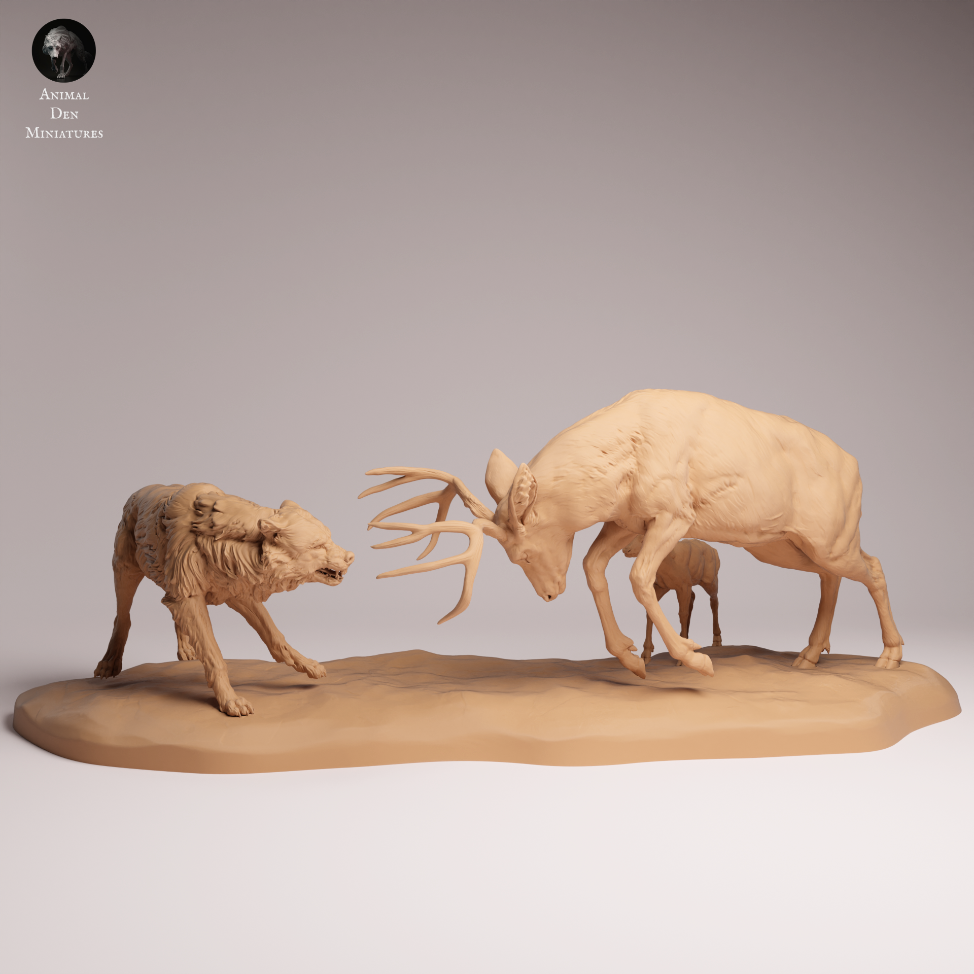 Mule Deer vs Wolf 1:24
