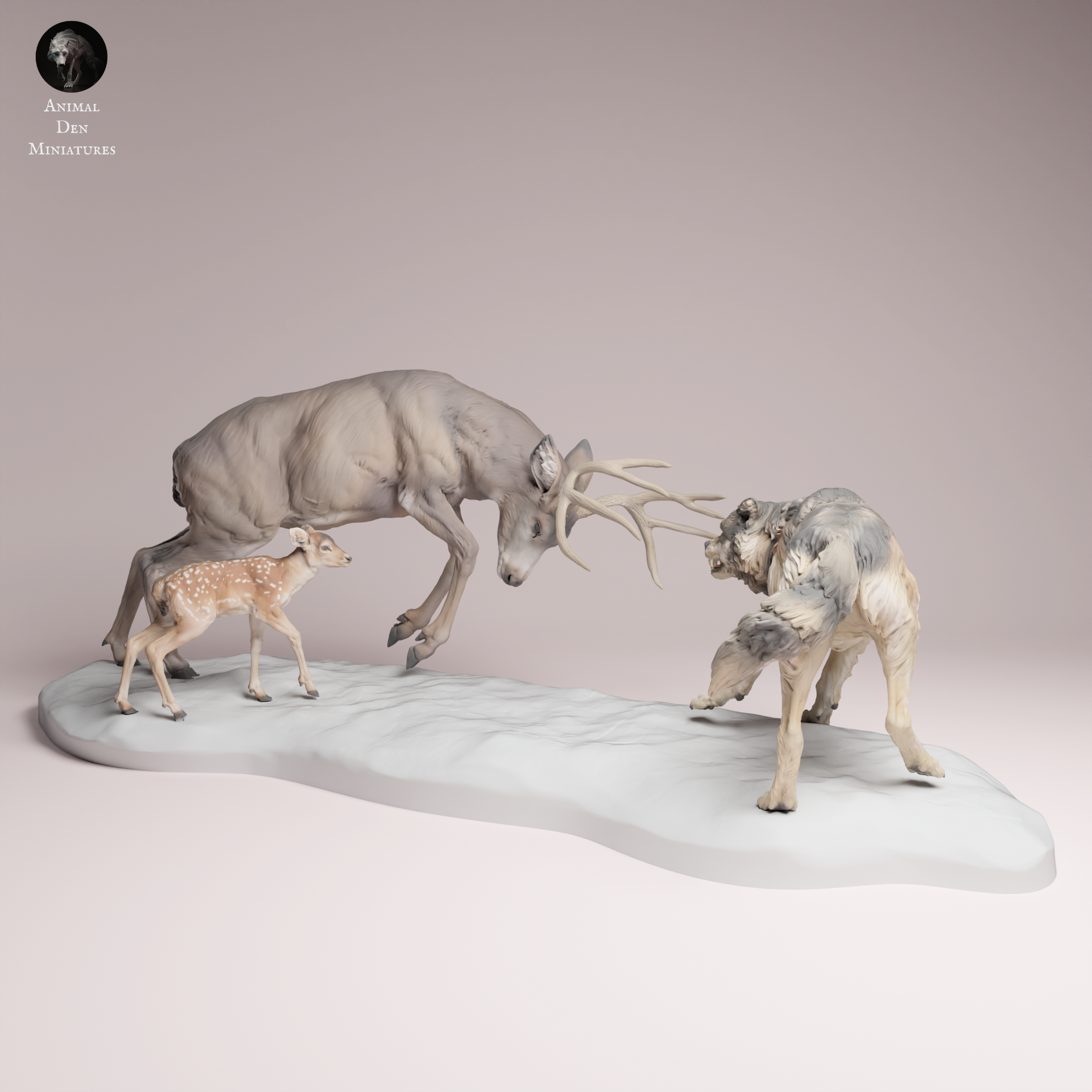 Mule Deer vs Wolf 1:24