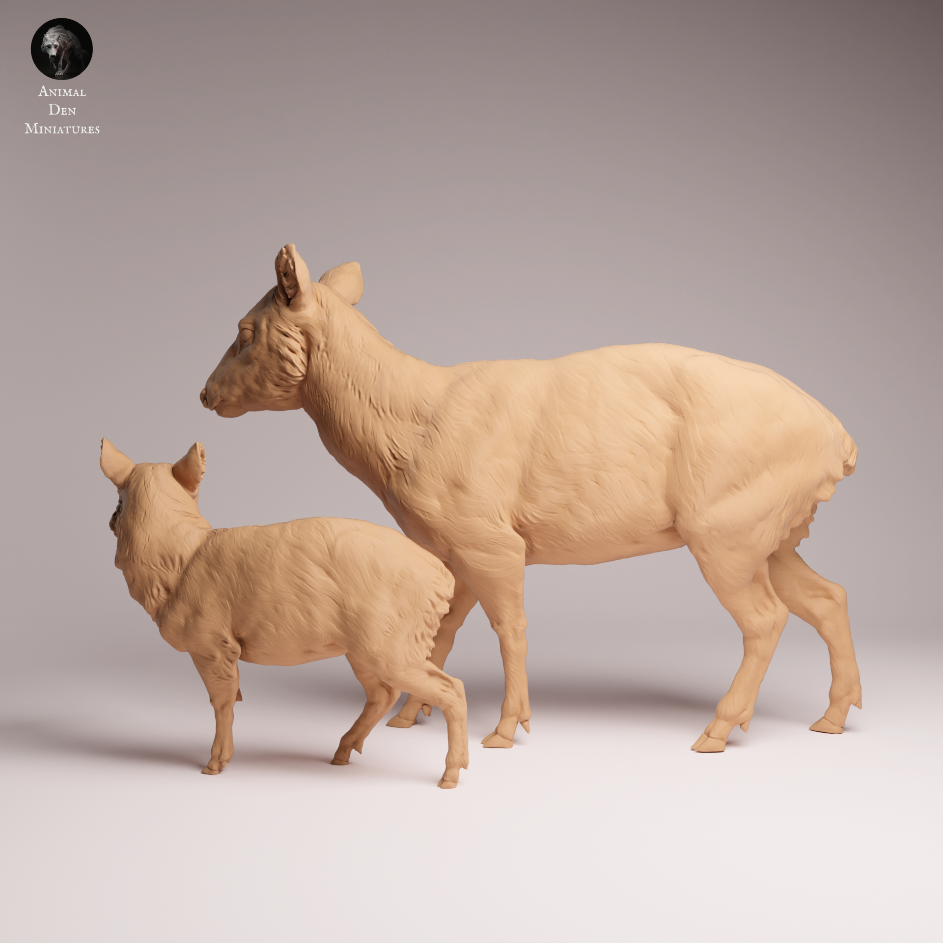 Pudu Doe and Fawn 1:8