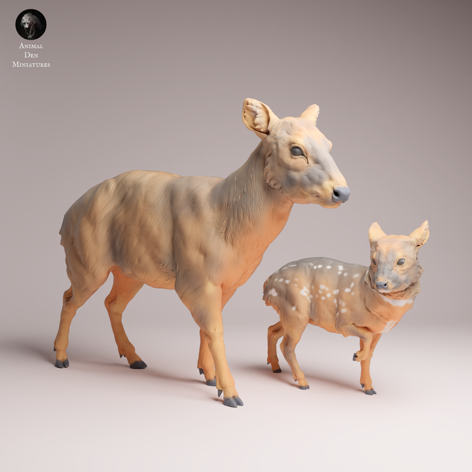 Pudu Doe and Fawn 1:8