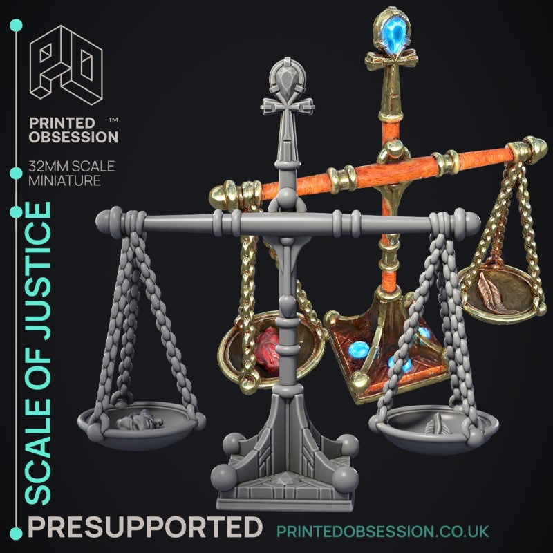 miniature Scale of Justice by Printed Obsession