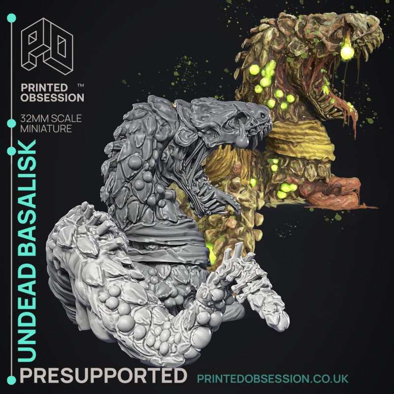 Miniature Undead Basilisk by Printed Obsession