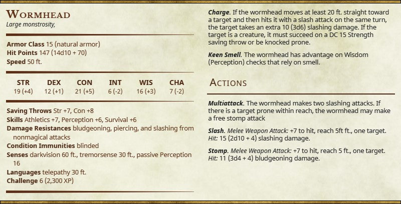 Wormheaded Monster
