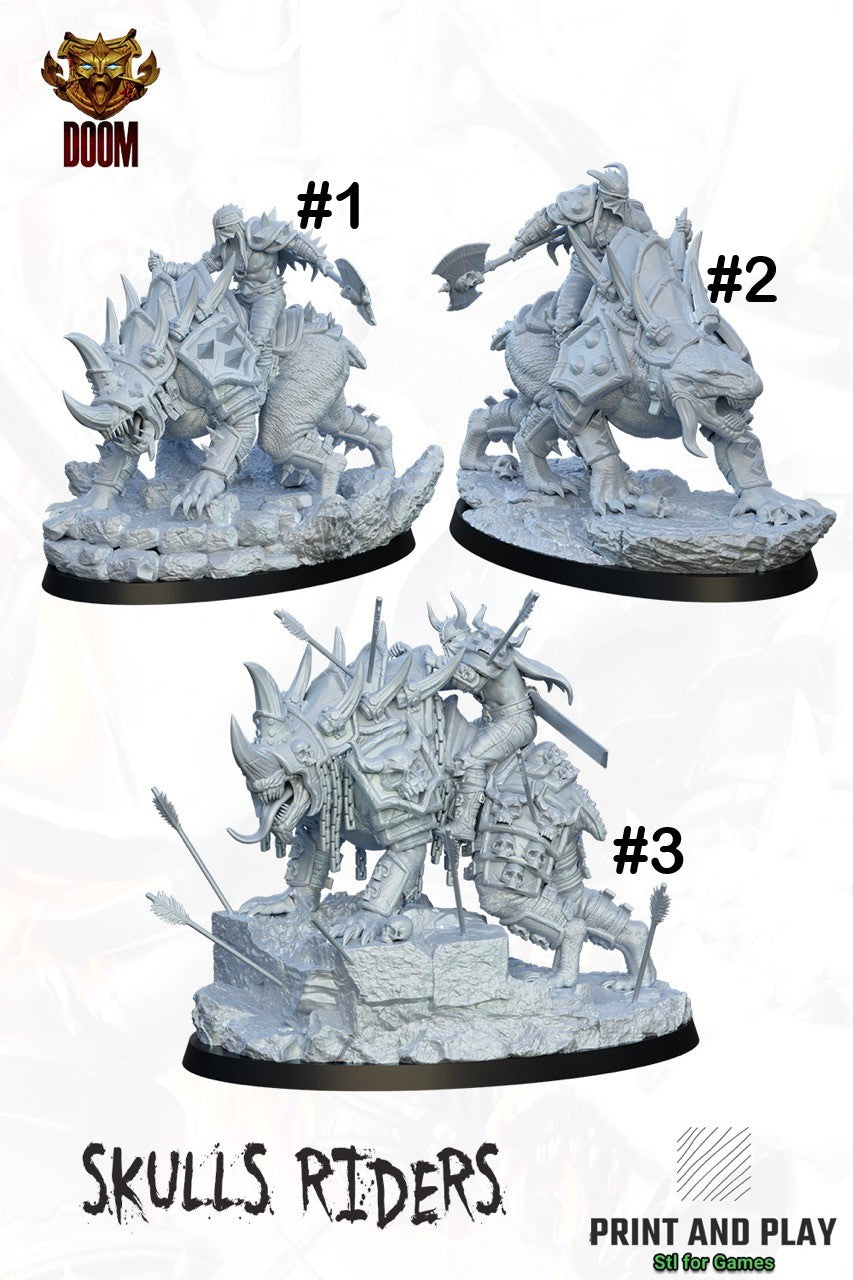 Fiendish armored skull beast rider