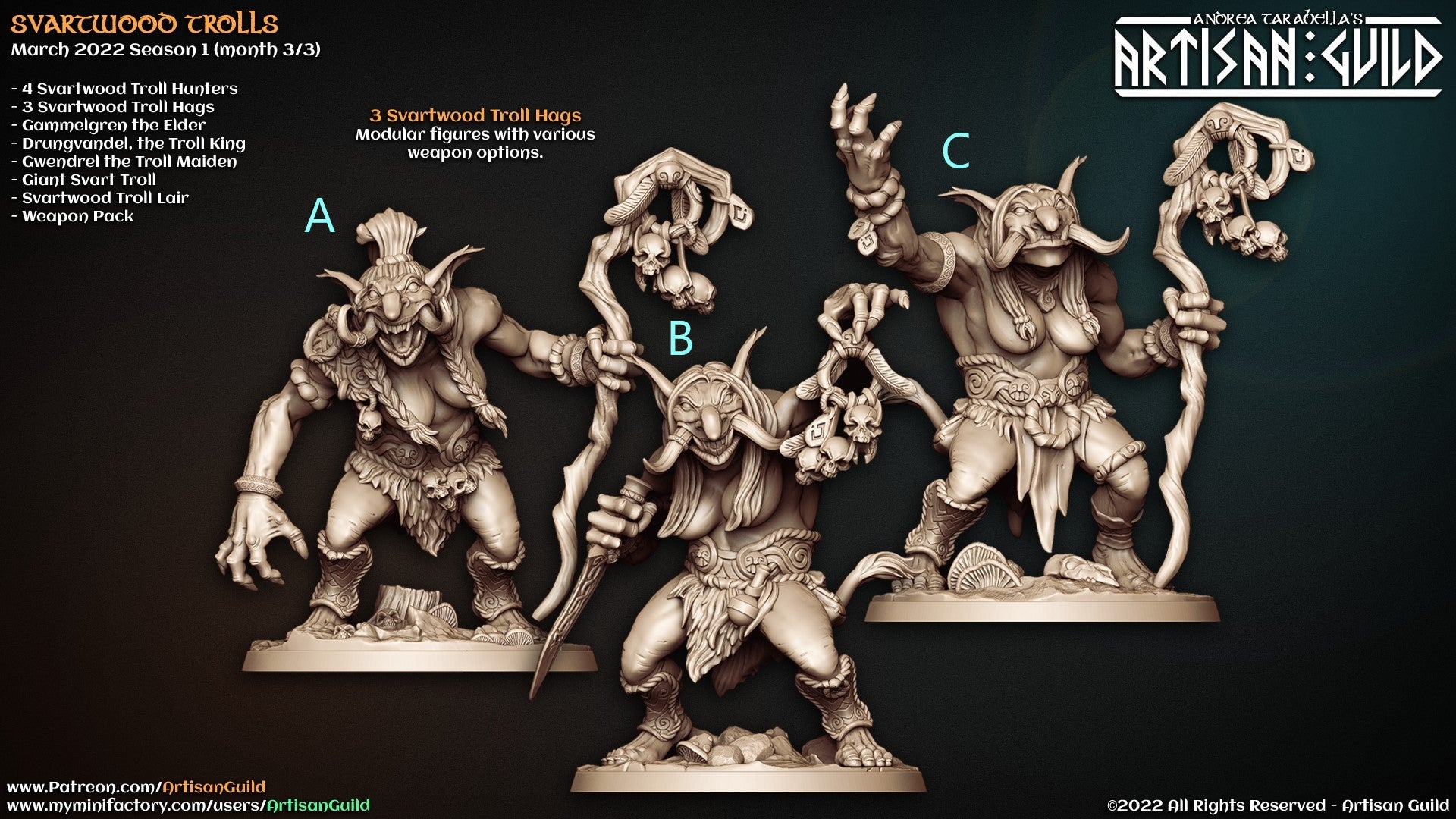 Shaman troll female unpainted resin unpainted resin 3D Printed Miniature