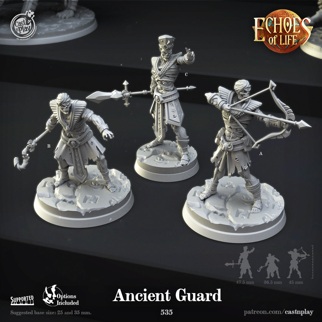Egyptian mummy skeleton guards Unpainted Resin 3D Printed Miniature