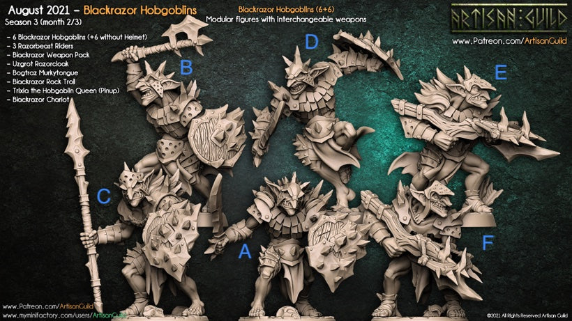 Hobgoblin warrior fighters unpainted resin unpainted resin 3D Printed Miniature