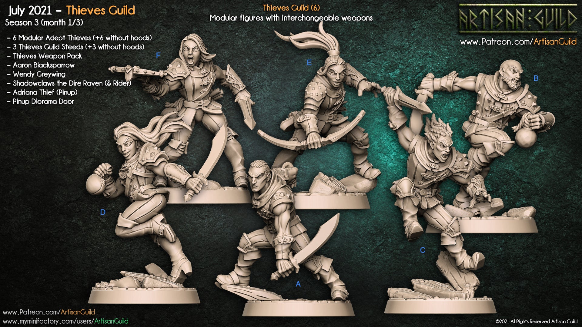 thief human rogue male female unpainted resin unpainted resin 3D Printed Miniature