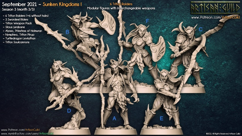 merfolk fighvter barbarian sea elf unpainted resin unpainted resin 3D Printed Miniature