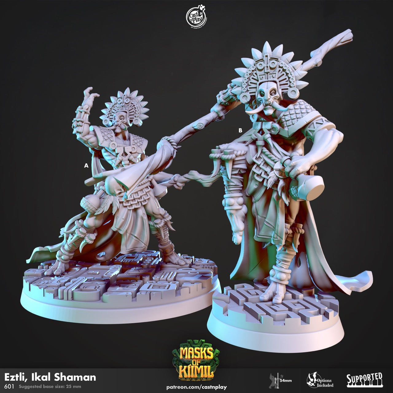 miniature Eztli - Ikal Shaman sculpted by Cast n Play