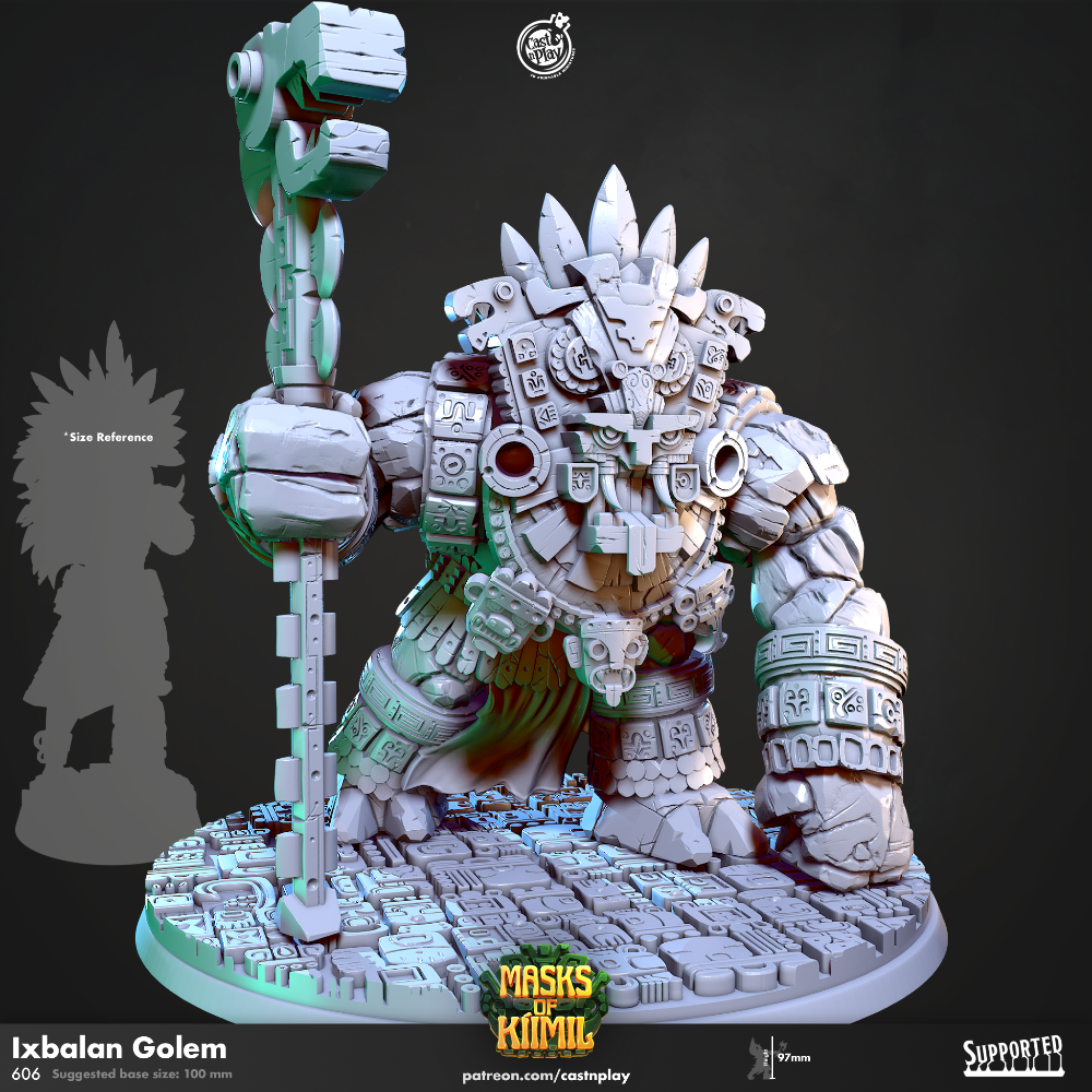 miniature Ixbalan Golem sculpted by Cast n Play