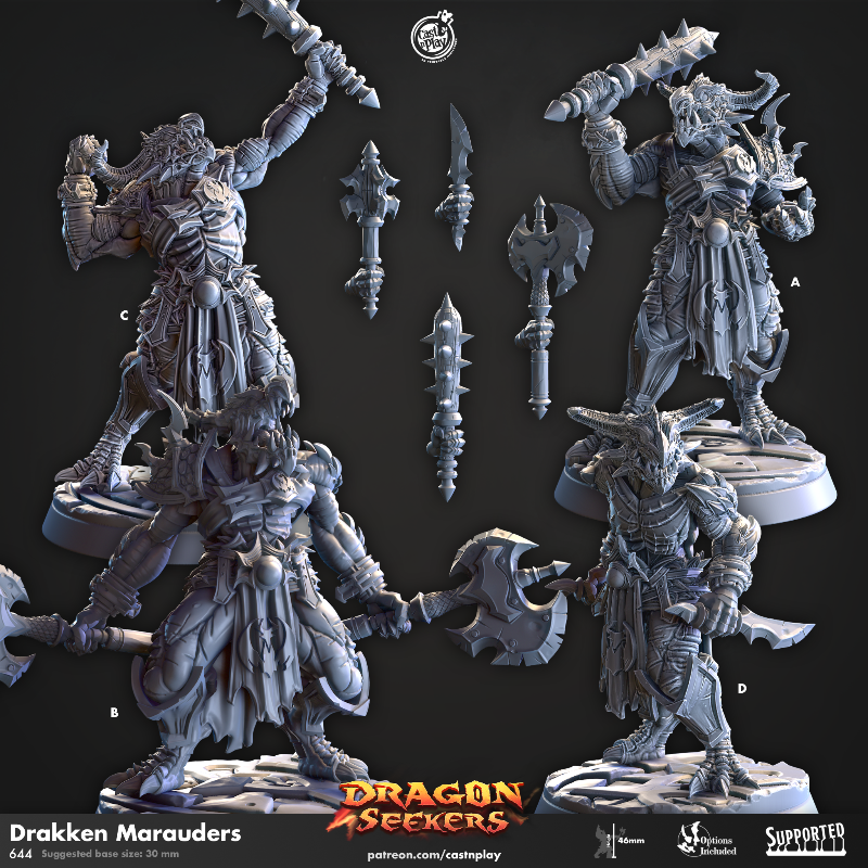miniature Drakken Marauders sculpted by Cast n Play