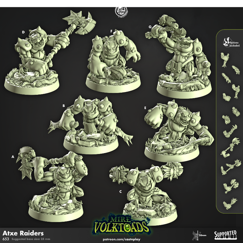 miniature Atxe Raiders sculpted by Cast n Play