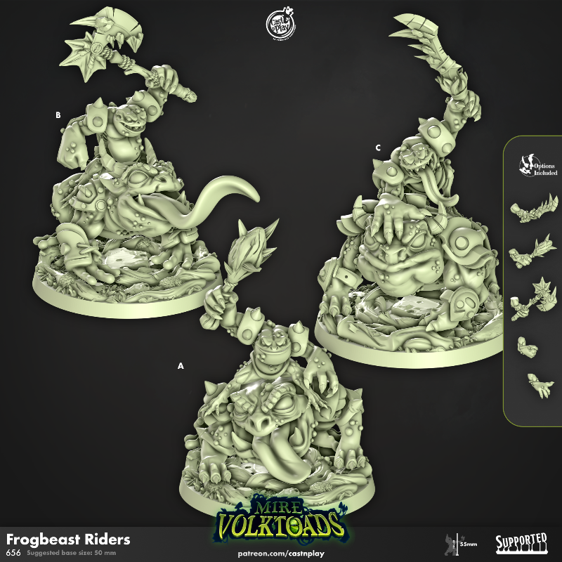 miniature Frogbeast Riders sculpted by Cast n Play