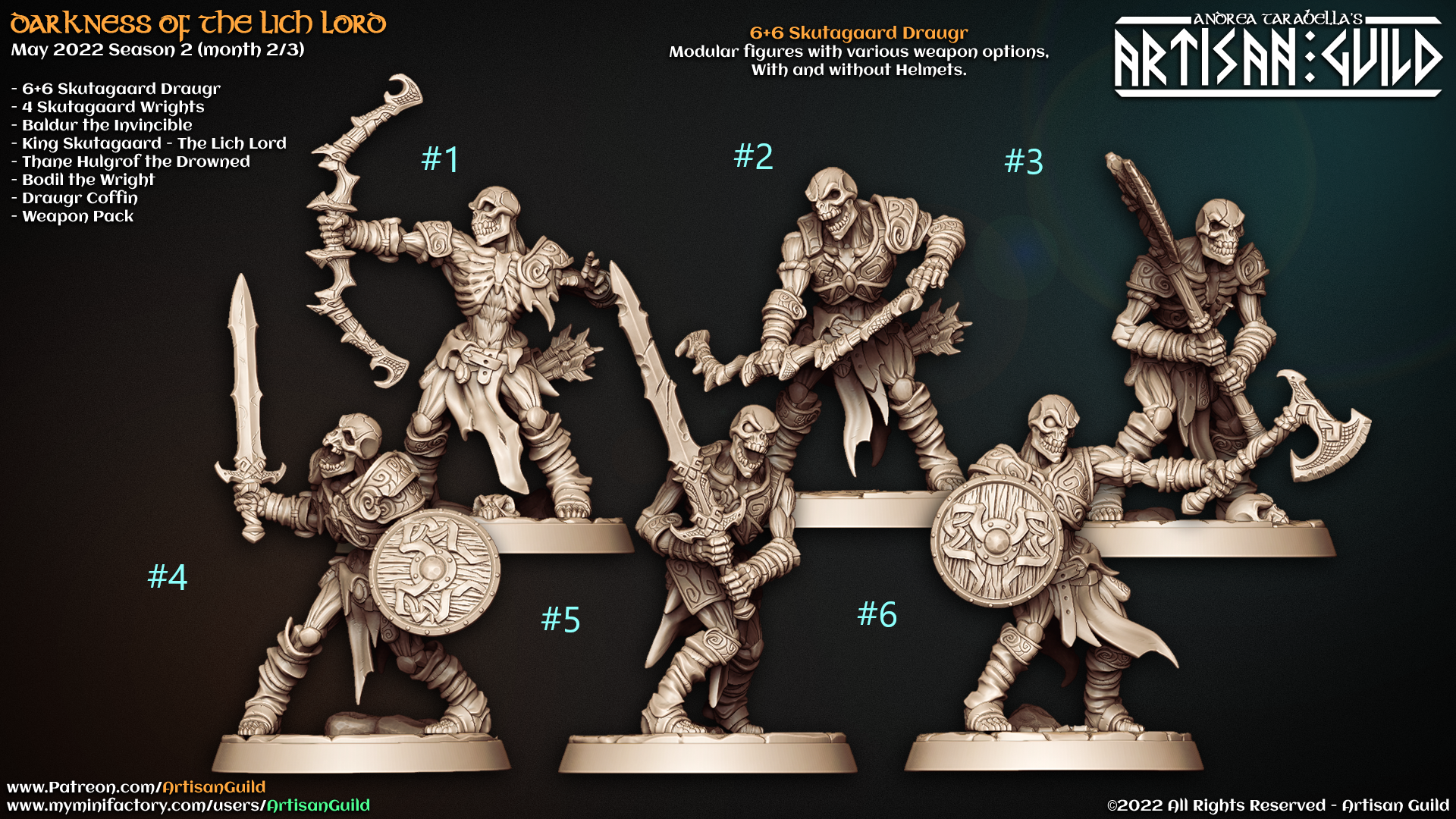 undead skeleton draugr no helmets unpainted resin unpainted resin 3D Printed Miniature