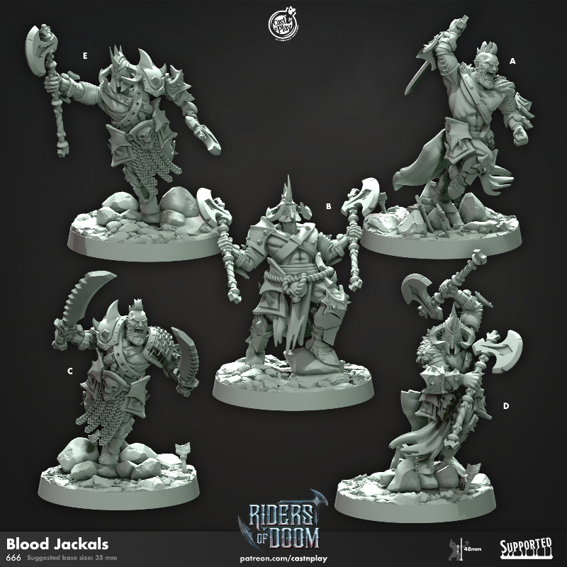 miniature Blood Jackals sculpted by Cast n Play