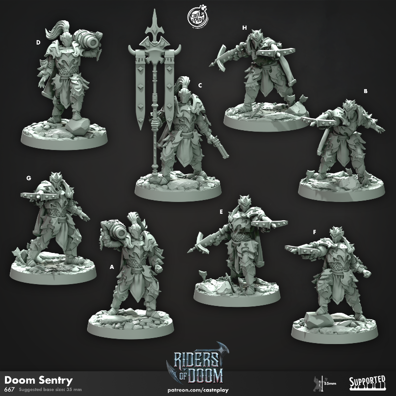 miniature Doom Sentry sculpted by Cast n Play