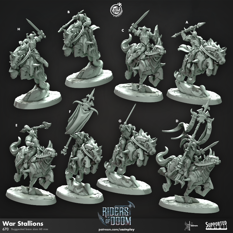 miniature War Stallions sculpted by Cast n Play