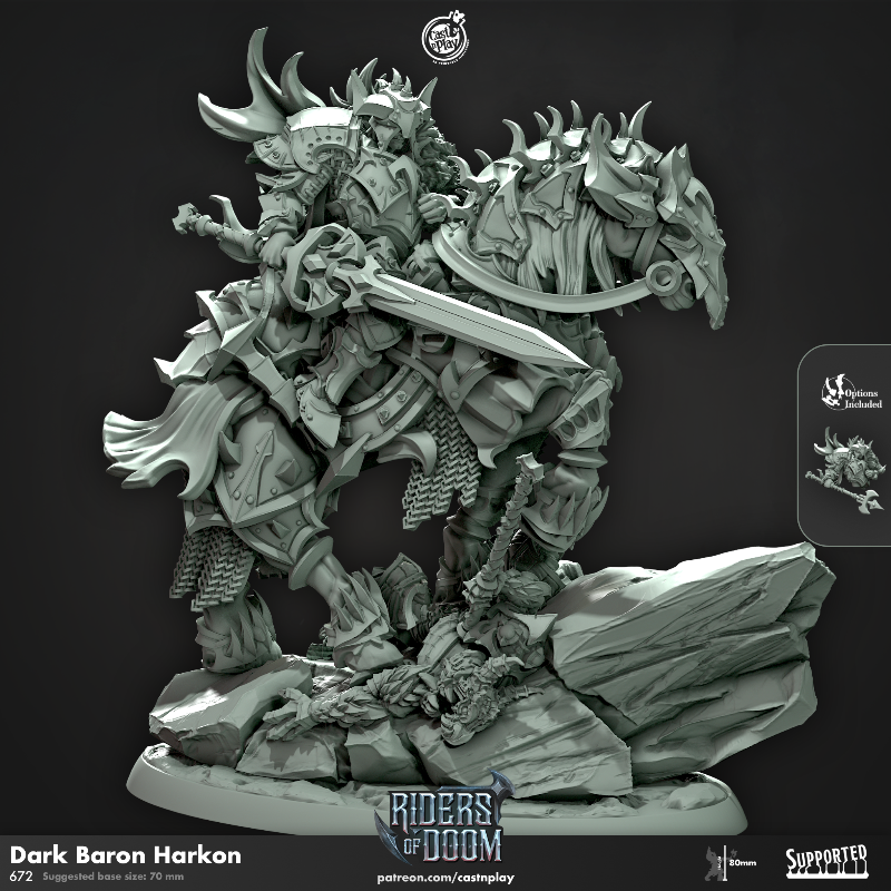 miniature Dark Baron Harkon sculpted by Cast n Play