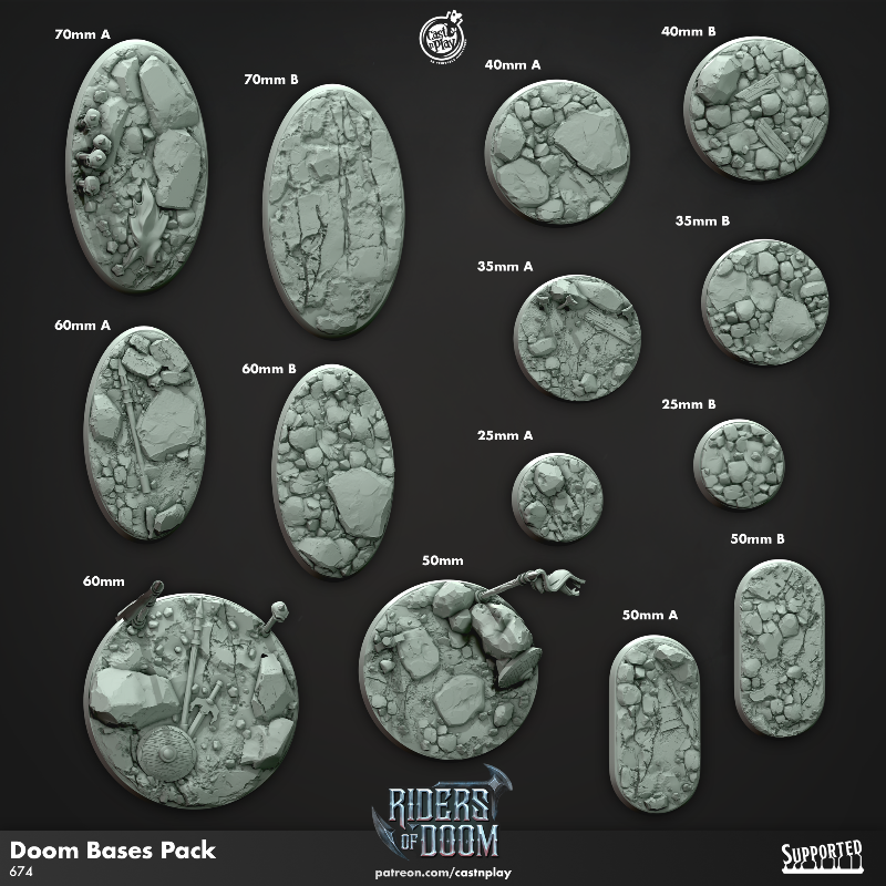 miniature Doom Bases Pack sculpted by Cast n Play