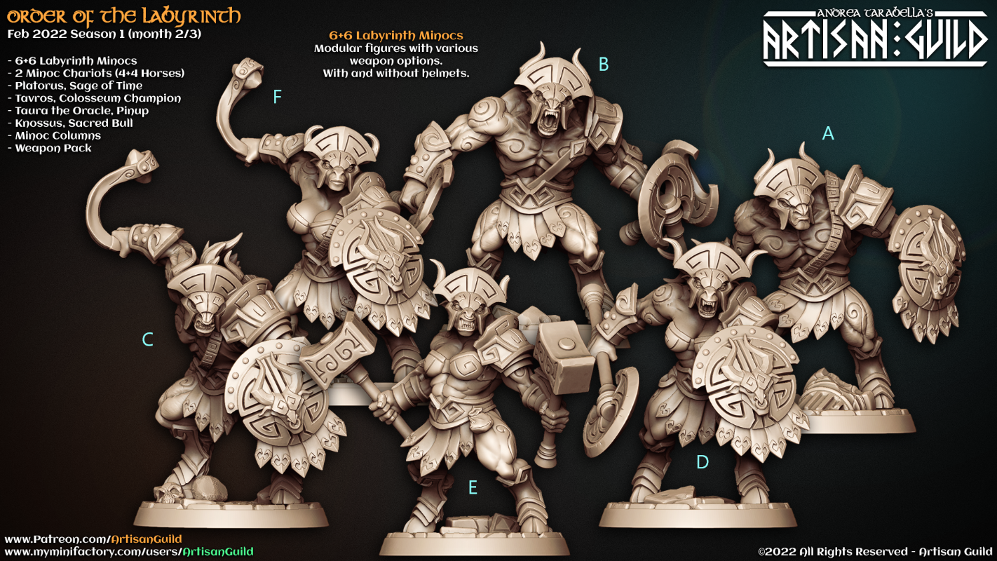 Miniature Modular Labyrinth Minocs (Helmet) Designed by Artisan Guild