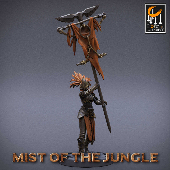 miniature Amazon Light Soldier Banner sculpted by Lord of the Print