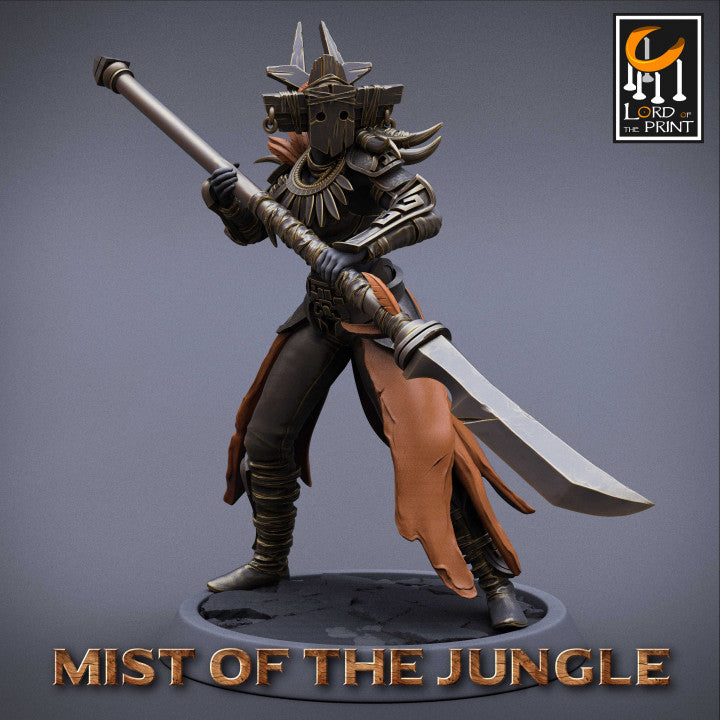 miniature Amazon Light Soldier Spear Stance sculpted by Lord of the Print