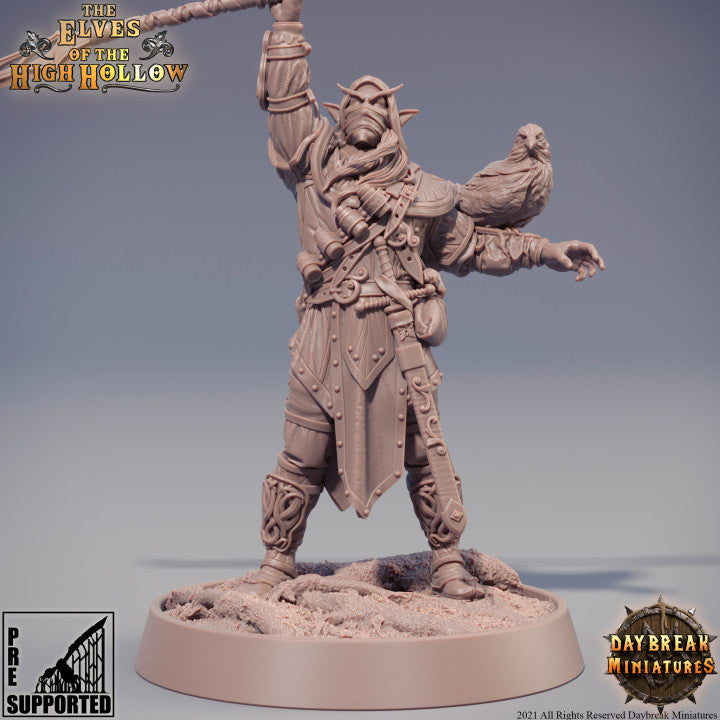 Elf male druid  unpainted resin unpainted resin 3D Printed Miniature