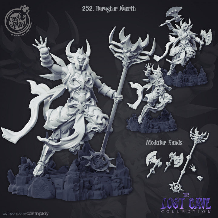 3D printed miniature Baraghar Naerth designed by Cast n Play