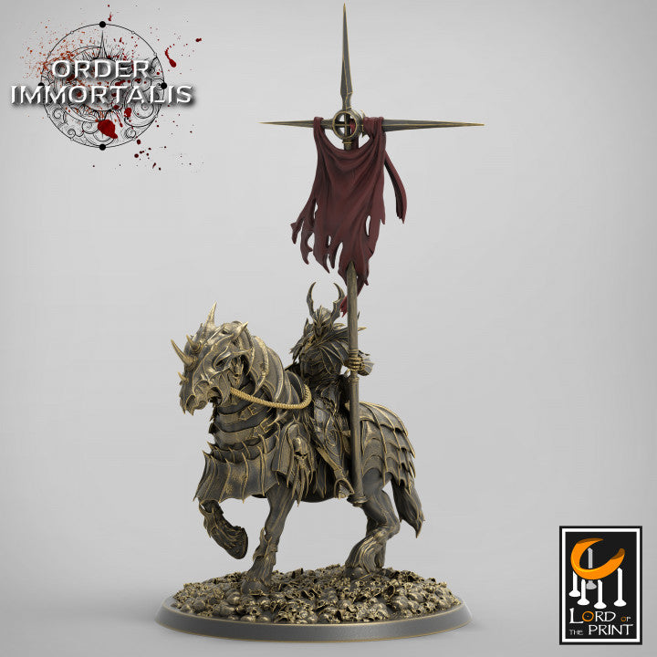 Blood Cavalier Banner miniature sculpted by Lord of the Print