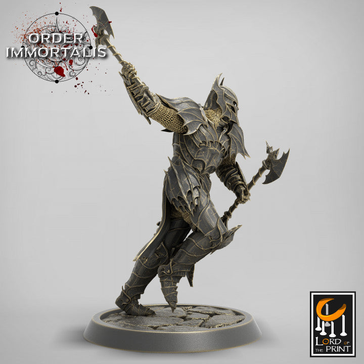 Loodknight Axe swing miniature sculpted by Lord of the Print