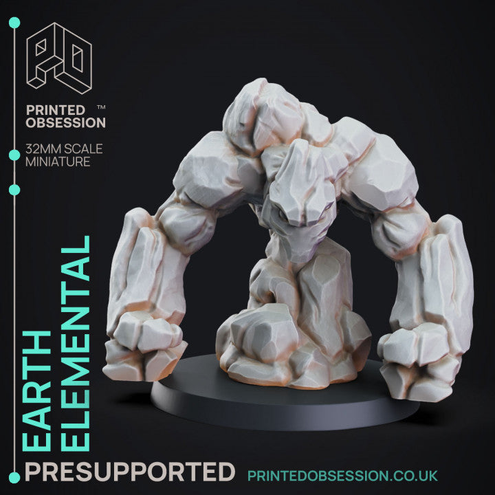 Earth Elemental  unpainted resin unpainted resin 3D Printed Miniature