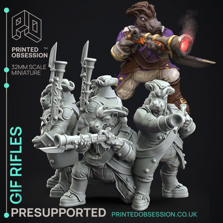 Miniature Giff Riflemen by Printed Obsession