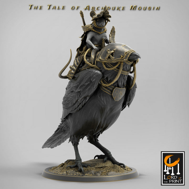 miniature Standing Magpie Mounted sculpted by Lord of the Print