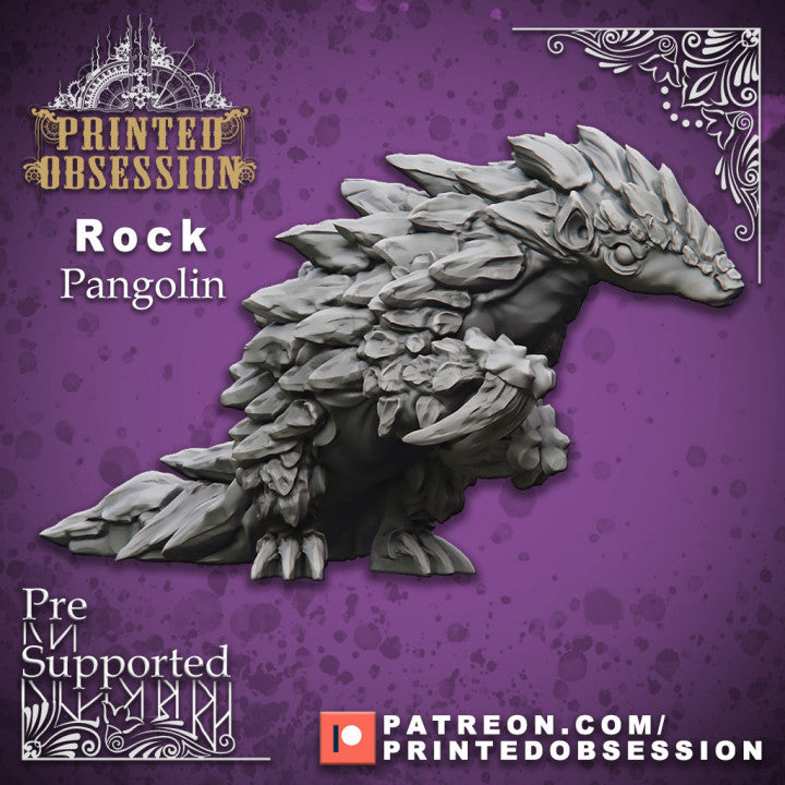 magma rock pangolin elemental unpainted resin unpainted resin 3D Printed Miniature