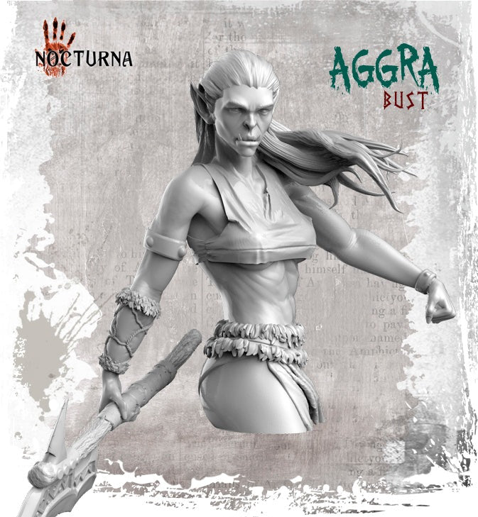 miniature Aggra Bust sculpted by Nocturna