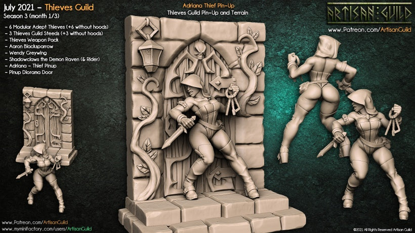 Human Female Rogue Unpainted Resin 3D Printed Miniature